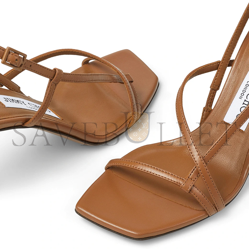 Ji*y Ch* etana 80 tantortoise nappa leather sandals etana80cdr